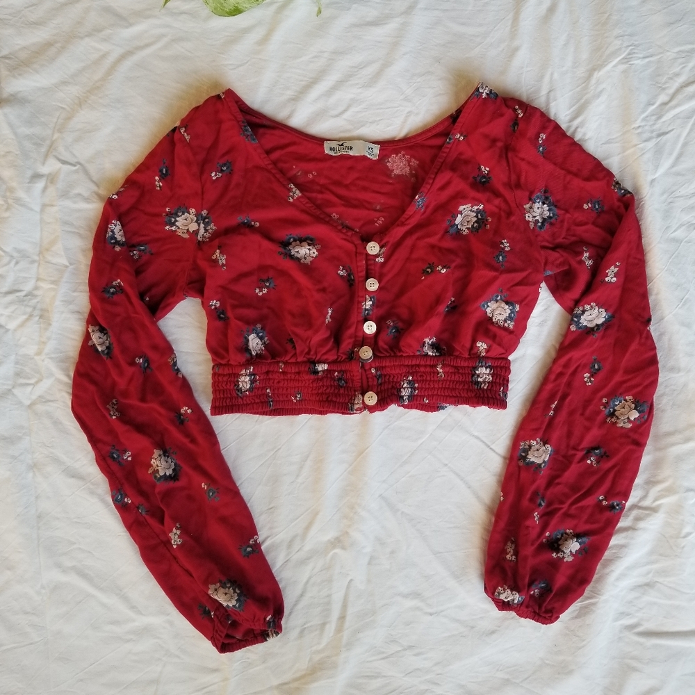 Hollister long sleeve crop top